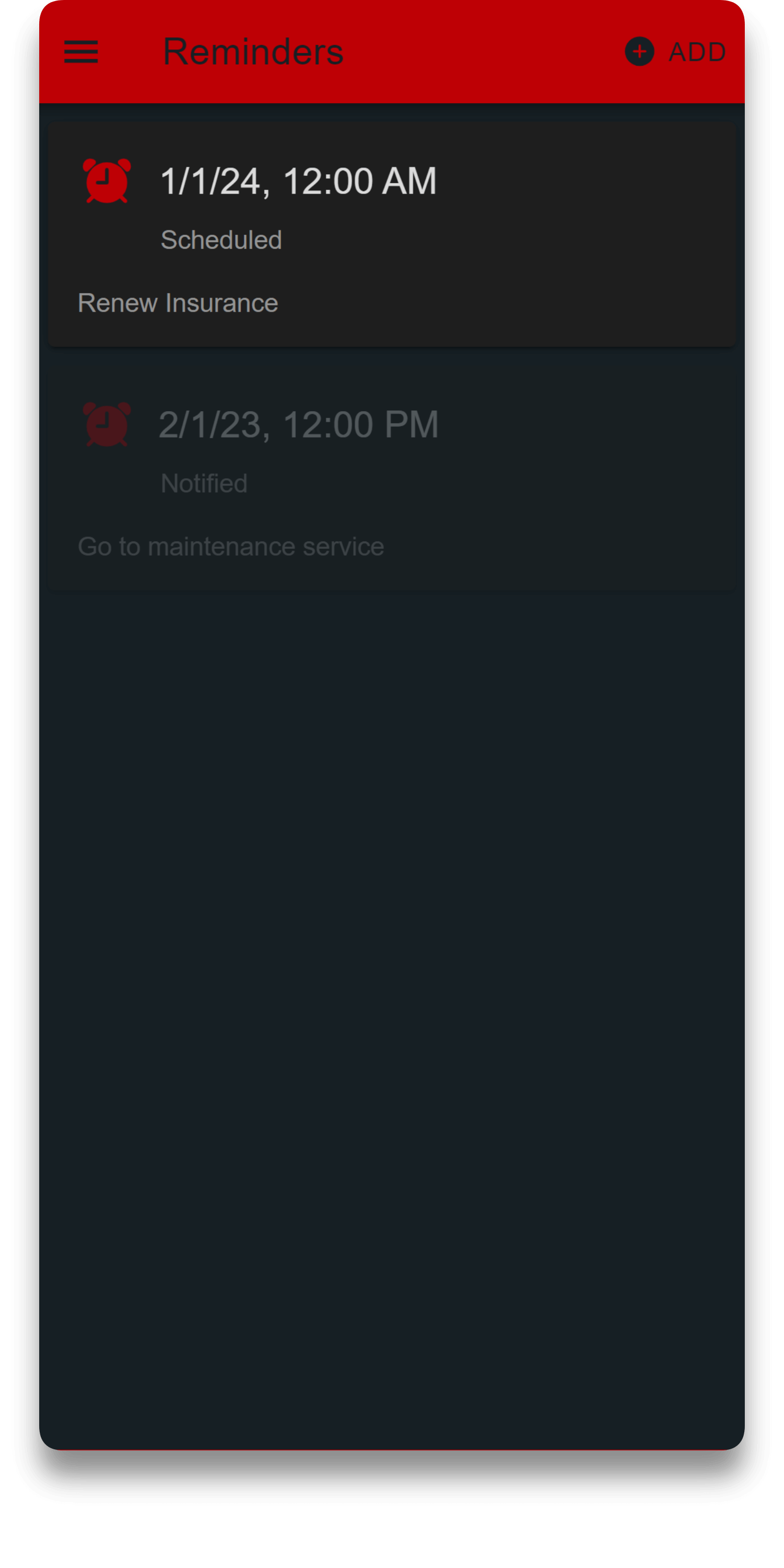 MyBikes.App: Motorcycle Manager app reminder feature